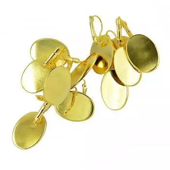 12 шт. крючок для сережек с рычагом, овальная заготовка, фурнитура «сделай сам» золотистый