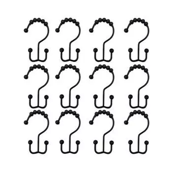 12 шт., крючок для занавески для душа, свободный удар, высокая грузоподъемность, гладкое скольжение, нержавеющая сталь, горная буква, крючок для занавесок, аксессуары для ванной комнаты