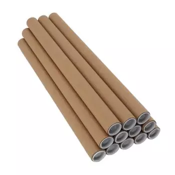 12 шт. круглых бумажных трубок для хранения плакатов, многоцелевые почтовые бумажные трубки для плакатов с пластиком 3.4x51cm