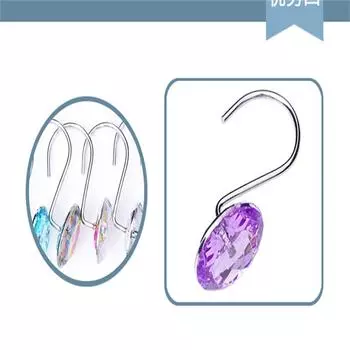 12 шт. круглых крючков для занавесок для душа с акриловыми стразами для ванной комнаты, занавесок на окна, подвесных крючков, колец для дома