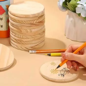 12 шт. Круглый деревянный круг оригинальной деревянной формы деревянные поделки подставки своими руками изготовление покраски резьба по краске изготовление