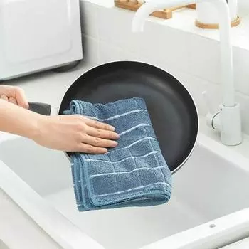 12 шт. кухонных полотенец, супер впитывающие полотенца, набор быстросохнущих тряпок для мытья посуды и столешниц, салфетка для мытья посуды из микрофибры 12pcs темно-зеленого