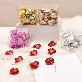 12 шт. кулон в виде сердца на день святого Валентина, романтические мини-сердца, подвесные украшения для украшения дома, вечеринки 4.5cm розы красного