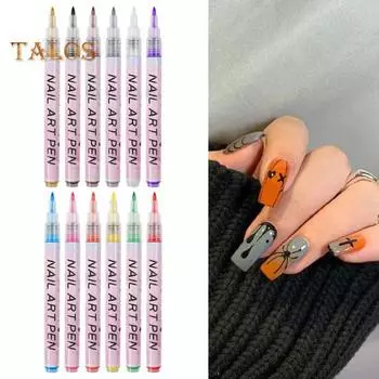 12 шт., лайнеры для дизайна ногтей, превосходная насыщенность, многофункциональные пластиковые практичные абстрактные линии, ручки для граффити для дизайна ногтей для женщин 12pcs