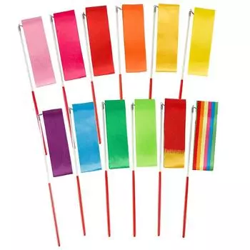 12 шт. ленты для художественного танца, гимнастическая лента, танцевальные растяжки, дубинка для художественных танцев, гимнастика, детское шоу талантов