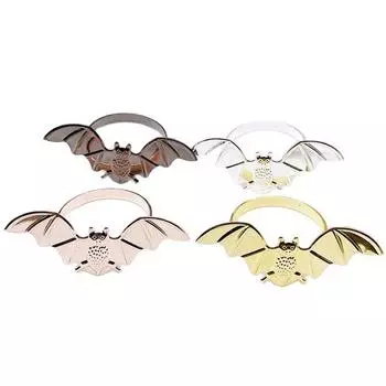 12 шт./лот, кольцо для салфеток в виде черной летучей мыши на Хэллоуин, металлическая пряжка для салфеток, подходит для украшения стола на празднике, принадлежности для кольца для салфеток золотой