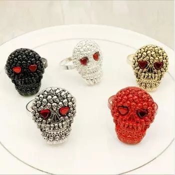 12 шт./лот Кольцо для салфеток на Хэллоуин с черепом, винтажный держатель для пуговиц, украшение стола, праздничная вечеринка