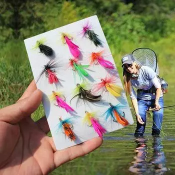 12 шт./лот, крючки для рыболовной приманки, карповые сухие мухи, рыболовные приманки, рыболовные снасти нахлыстом 12 PCS