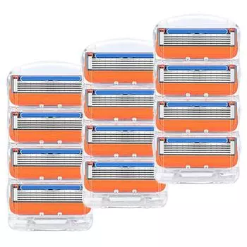 12 шт./лот лезвия для бритья для мужчин безопасные лезвия кассета бритва костюм для Gillettee Fusione Proglide синий