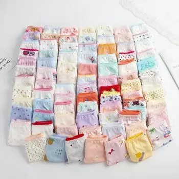 12 шт. / Лот нижнее белье для девочек, детские трусики, детские трусы от 2 до 12 лет 3-4 разноцветный