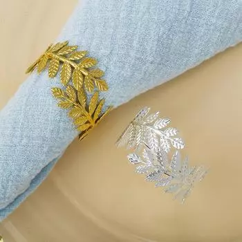 12 шт./лот, новое золотое кольцо для салфеток в виде листа, металлическая пряжка для салфеток в виде листа, простое кольцо для салфеток в виде листа, кольцо для салфеток в виде рта
