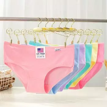 12 шт./лот женское нижнее белье из чистого хлопка больших размеров конфетного цвета простое женское однотонное нижнее белье трусики L