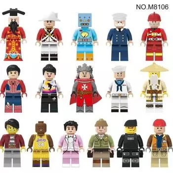 12 шт. M8106 мультяшные мелкие частицы, городские пожарные, полиция, строительные блоки, детская игрушка