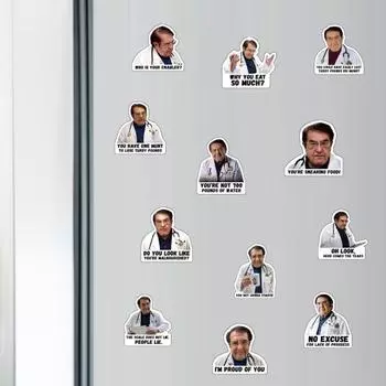 12 шт. Магнит на холодильник с изображением доктора, руководство по снижению веса, наклейка, мотивирующий помощник по диете, микроволновая печь
