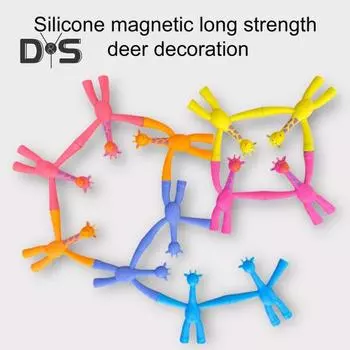 12 шт. Магнитные игрушки для снятия стресса жирафы силиконовые гибкие позируемые мини фигурки креативный декор для холодильника и путешествия сенсорная игрушка подарки для 12pcs