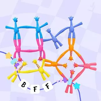 12 шт. Магнитные игрушки для снятия стресса жирафы силиконовые гибкие позируемые мини фигурки креативный холодильник