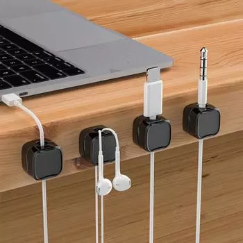 12 шт. магнитных зажимов для кабеля, держатель шнура, самоклеящийся, не оставляющий следов, под столом, держатель для проводов, органайзер 12pcs