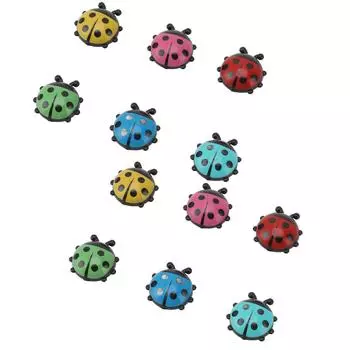 12 шт. магниты на холодильник в форме божьей коровки из смолы для дома и кухни, милые декоративные магниты на холодильник с мультяшным принтом