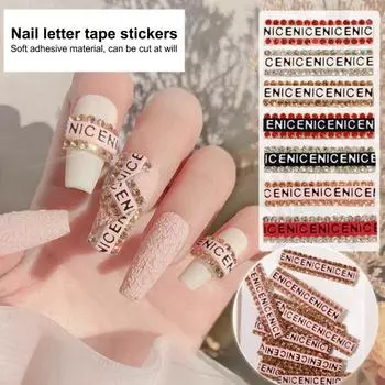 12 шт. маникюрная наклейка, привлекательная, легко наносится, уникальные блестящие буквы, украшения для дизайна ногтей для красоты ногтей 3