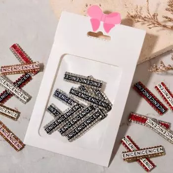 12 шт. маникюрных наклеек, устойчивых к выпадению, привлекательных, легко наносимых, уникальных, блестящих, с буквами, для дизайна ногтей 4