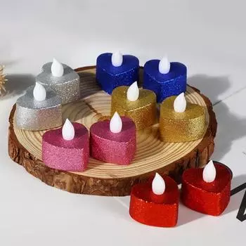 12 шт. мерцающие беспламенные свечи на батарейках светодиодные чайные свечи реалистичные фитили свет украшение для синий