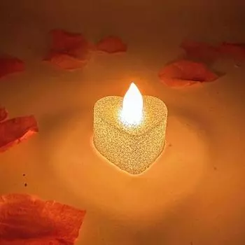 12 шт. мерцающие беспламенные свечи на батарейках светодиодные чайные свечи реалистичные фитили золотистый