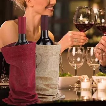 12 шт. мешковины для вина из нетканого материала с подарочными бирками в форме сердца, дышащая сумка для упаковки бутылки вина Sets