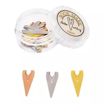 12 шт. металлические закладки, маленькие треугольные скрепки, закладки для студентов, учителей, канцелярские принадлежности, инструменты для чтения