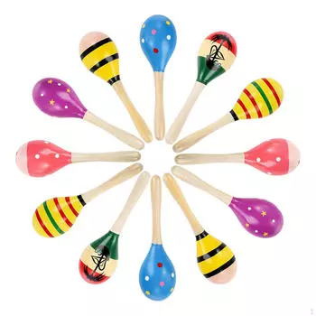 12 шт. Мини-деревянные маракасы Развивающие игрушки Детские музыкальные инструменты Музыка для концерта, вечеринки