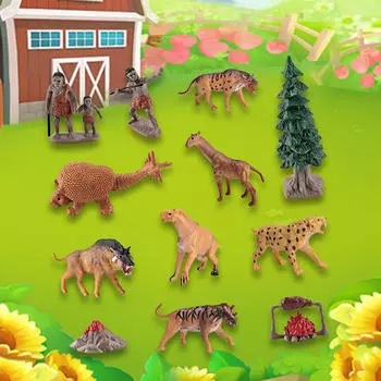 12 шт. мини доисторические модели животных древние фигурки примитивные мужские игрушки Style A