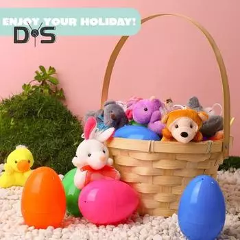 12 шт. мини-игрушка в виде плюшевой куклы, набор для пасхальных яиц, наполнитель для охоты на подарки для вечеринок, призы для класса, милые игрушки для детей 3-10 лет 12pcs