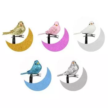 12 шт. Мини-имитация птиц 5,2 см, искусственные птицы из порошковой пены, миниатюрные поделки, вечеринка, свадьба, дом, сад, рождественская елка, декор 3