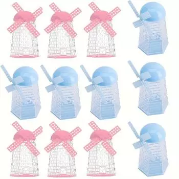 12 шт., мини-коробки для конфет в форме вертушки, свадебные упаковочные коробки, праздничные коробки для печенья, коробки для хранения праздничных украшений 12pcs розовый