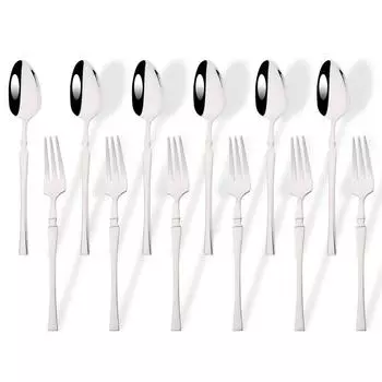 12 шт. Мини-вилка ложка набор столовых приборов для фруктового торта закуски из нержавеющей стали чай фруктовая вилка ложка набор серебряная вилка для салата столовые приборы серебряный
