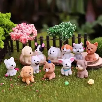 12 шт. миниатюрные фигурки собак миниатюрные террариумные поделки реалистичные животные собаки для сада фей аксессуары