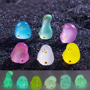 12 шт. Миниатюрные украшения в виде уток, фигурки уток из смолы, светящиеся в темноте, миниатюрные статуэтки уток для поделок своими руками, миниатюрное украшение ландшафта 12pcs