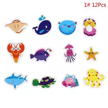 12 шт. микс океанских животных деревянные магниты на холодильник креативные мультяшные 3D наклейки игрушки
