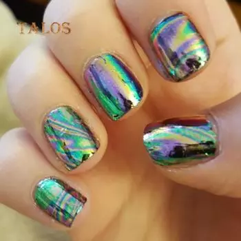 12 шт. многоцветное звездное небо наклейки для ногтей из фольги маникюр DIY наклейка для переноса ухода за ногтями