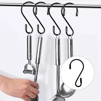 12 шт. многофункциональные крючки S-образной формы, сверхпрочные из нержавеющей стали, без деформации, выдерживают большую нагрузку белый