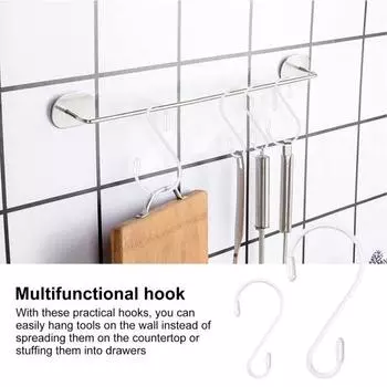 12 шт. многофункциональные крючки S-образные сверхпрочные из нержавеющей стали без деформации, выдерживающие большую нагрузку для кухни, ванной комнаты, вешалки для штор, держатели для цветочных горшков белый