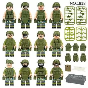 12 шт MOC Военная серия Spike Спецназ Игрушечные строительные блоки