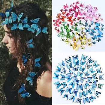 12 шт., модные индивидуальные вечерние аксессуары для свадебной вечеринки, заколка для волос в форме бабочки, заколка для волос, заколка для волос для женщин 4.5cm-12cm