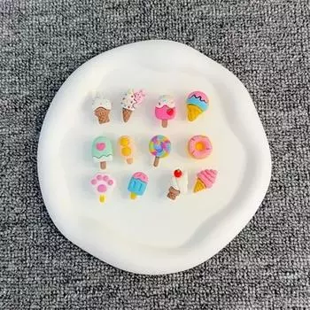 12 шт. Модные шармы для обуви для клогов Набор Аксессуары Пряжка для обуви с отверстиями Летние Милые Мороженое Пончик DIY Украшения для обуви