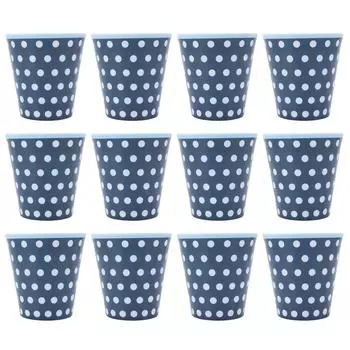 12 шт. молочных стаканов, антипригарный меламиновый узор BlueDots, набор для питья для домашнего ресторана