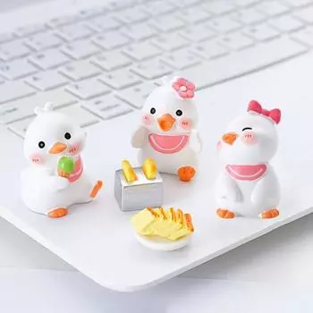 12 шт. мультяшная фигурка утки, маленькая утиная статуэтка, скульптура, модель животного, домашний офис, книжная полка, украшение для рабочего стола, орнамент 12pcs