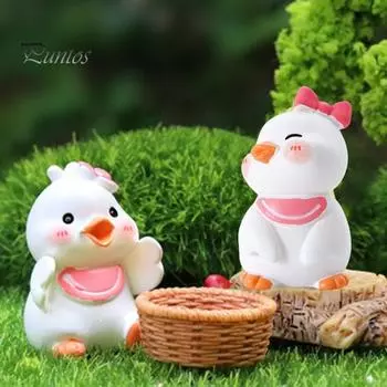 12 шт. мультяшная фигурка утки, маленькая утиная статуэтка, скульптура, модель животного, домашний офис, книжная полка, украшение для рабочего стола, орнамент 12pcs