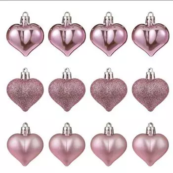 12 шт./набор Гальванизированный кулон в форме шара-сердца Сделай сам Кулон в виде сердца любви Новый год AVE розовый
