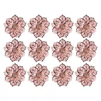 12 шт./набор изысканных колец для салфеток из сплава для свадебного декора, металлические кольца для салфеток, украшения розового золота