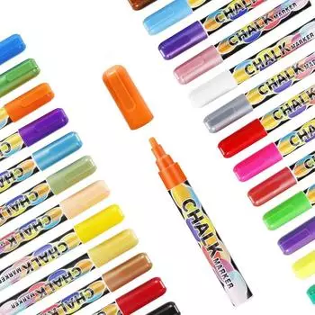 12 шт./набор нетоксичных светодиодных маркеров для меловой доски DIY Painting Graffti Pen Glass разноцветный