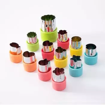 12 шт. наборы форм для нарезки овощей мини-резаки для фруктов детские резаки для еды штампы для выпечки формочки для печенья синий